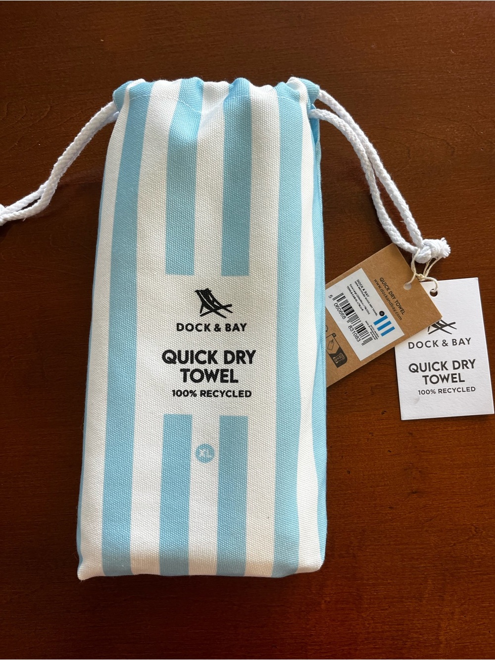 Dock & Bay Quick Dry Towel in Light Blue Stripe, Size XL
